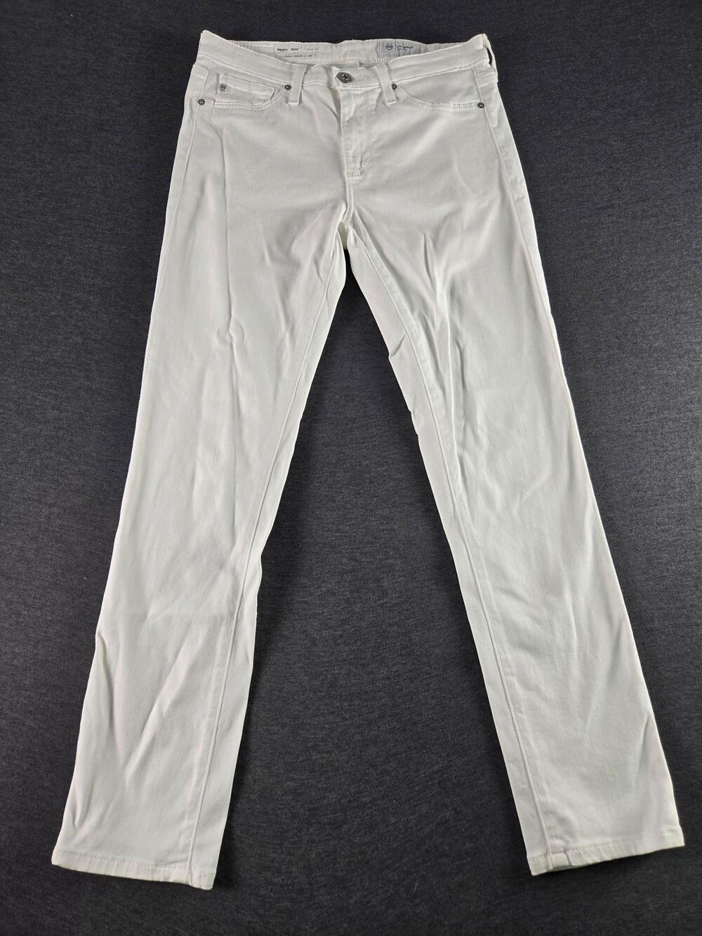 AG Adriano Goldschmied Prima Crop Jeans Womens 26 White Slim Stretch Denim